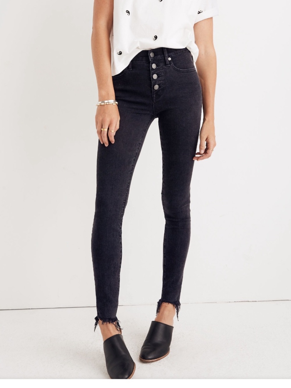 Madewell 9" Mid-Rise Skinny Jeans in Berkeley Black Size 28P